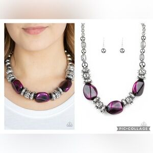 Elegant Silver and Pink Beaded Necklace